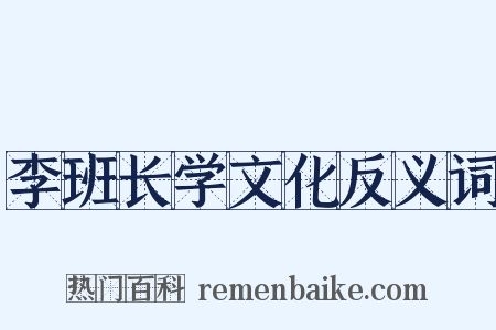 李班长学文化反义词是什么意思的图片